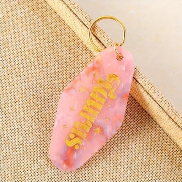 NEW Astrology Zodiac Constellation Glitter Tie Dye Marble Hotel Keychain-Taurus - Picture 1 of 1